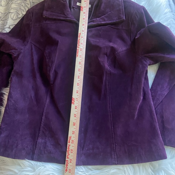 Chic Women's Purple Leather Jacket - Picture 7 of 11